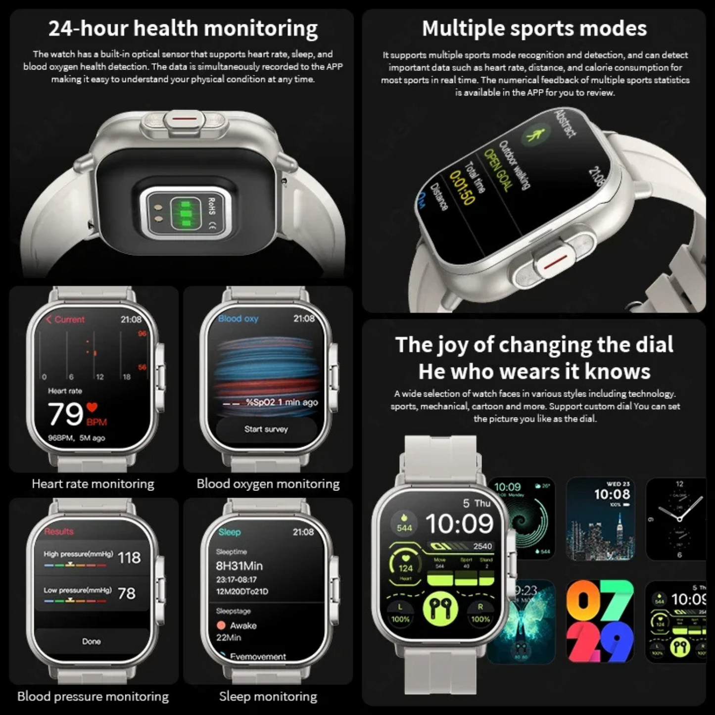 Reloj Inteligente 2 en 1 con Auriculares Integrados