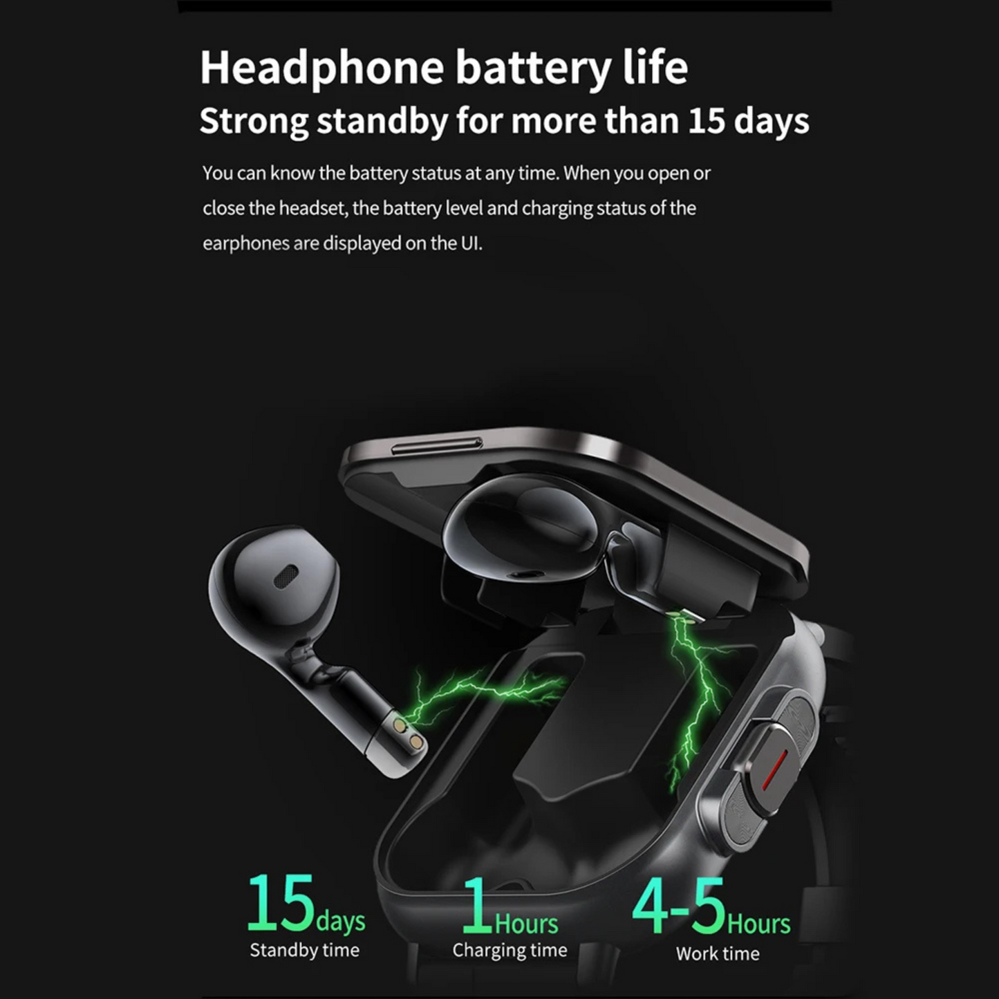 Reloj Inteligente 2 en 1 con Auriculares Integrados