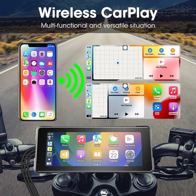 GPS para Moto de 7" con CarPlay y Android Auto