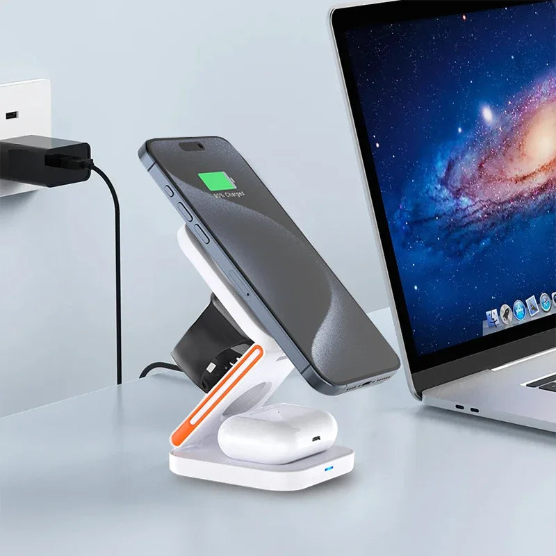 Cargador Inalámbrico Plegable 3 en 1