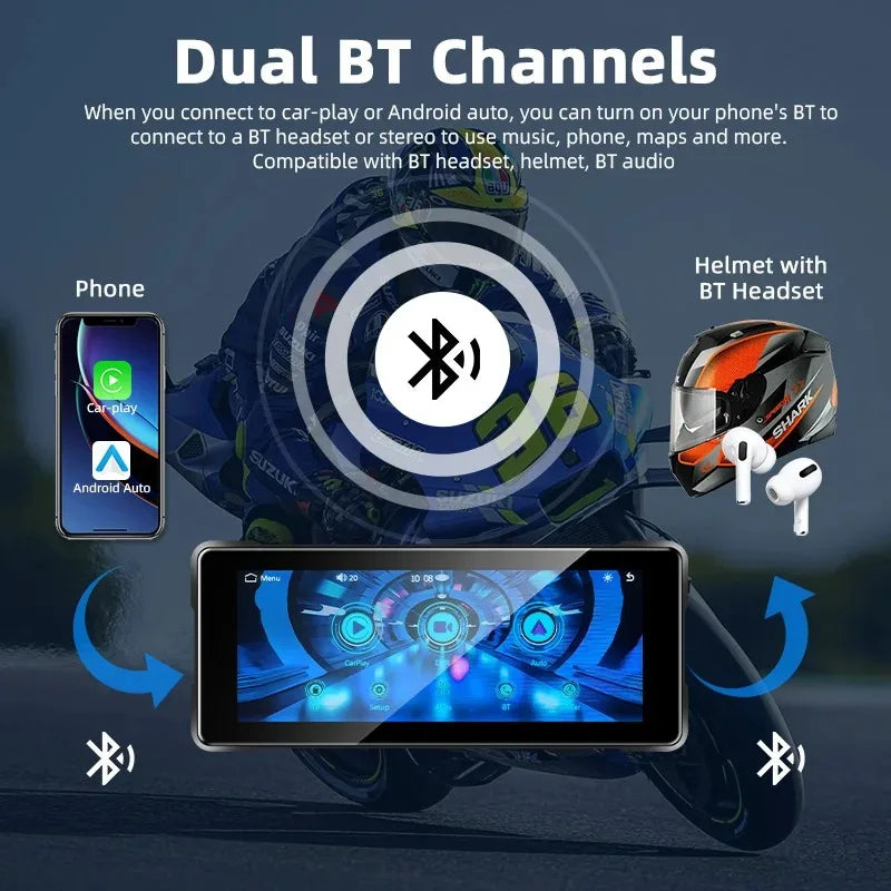 GPS para Moto de 7" con CarPlay y Android Auto