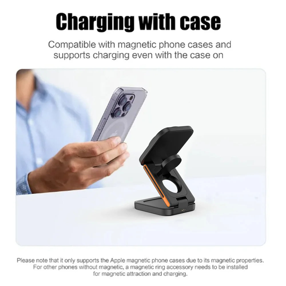 Cargador Inalámbrico Plegable 3 en 1