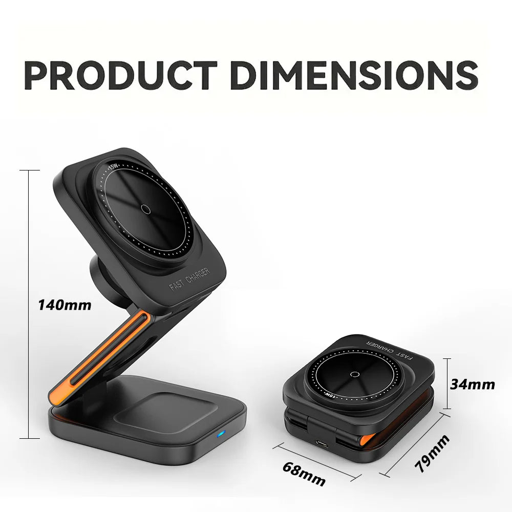 Cargador Inalámbrico Plegable 3 en 1